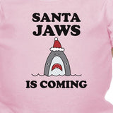 Santa Jaws Is Coming Baby Pink Bodysuit