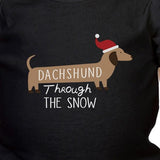 Dachshund Through The Snow Baby Black Bodysuit