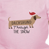 Dachshund Through The Snow Baby Pink Bodysuit