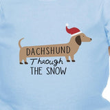Dachshund Through The Snow Baby Sky Blue Bodysuit