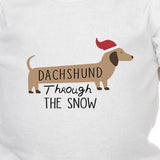 Dachshund Through The Snow Baby White Bodysuit