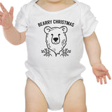 Bearry Christmas Bear Baby White Bodysuit