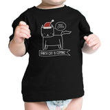 Meowy Catmas Santa Cat Is Coming Baby Black Shirt