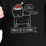 Meowy Catmas Santa Cat Is Coming Baby Black Shirt
