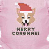 Merry Corgmas Corgi Baby Pink Bodysuit