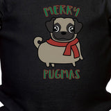 Merry Pugmas Pug Baby Black Bodysuit