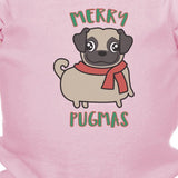 Merry Pugmas Pug Baby Pink Bodysuit