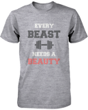 Every Beauty Needs A Beast Matching Couple Shirts in Grey (Set)