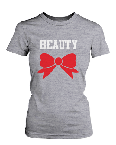 Beauty & Beast Matching Couple Shirts in Grey (Set)