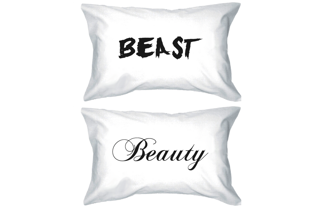 His and Hers Pillowcases- Beauty and the Beast Pillow Covers for Couples
