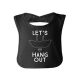 Let's Hang Out Bat Baby Black Bib