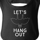 Let's Hang Out Bat Baby Black Bib