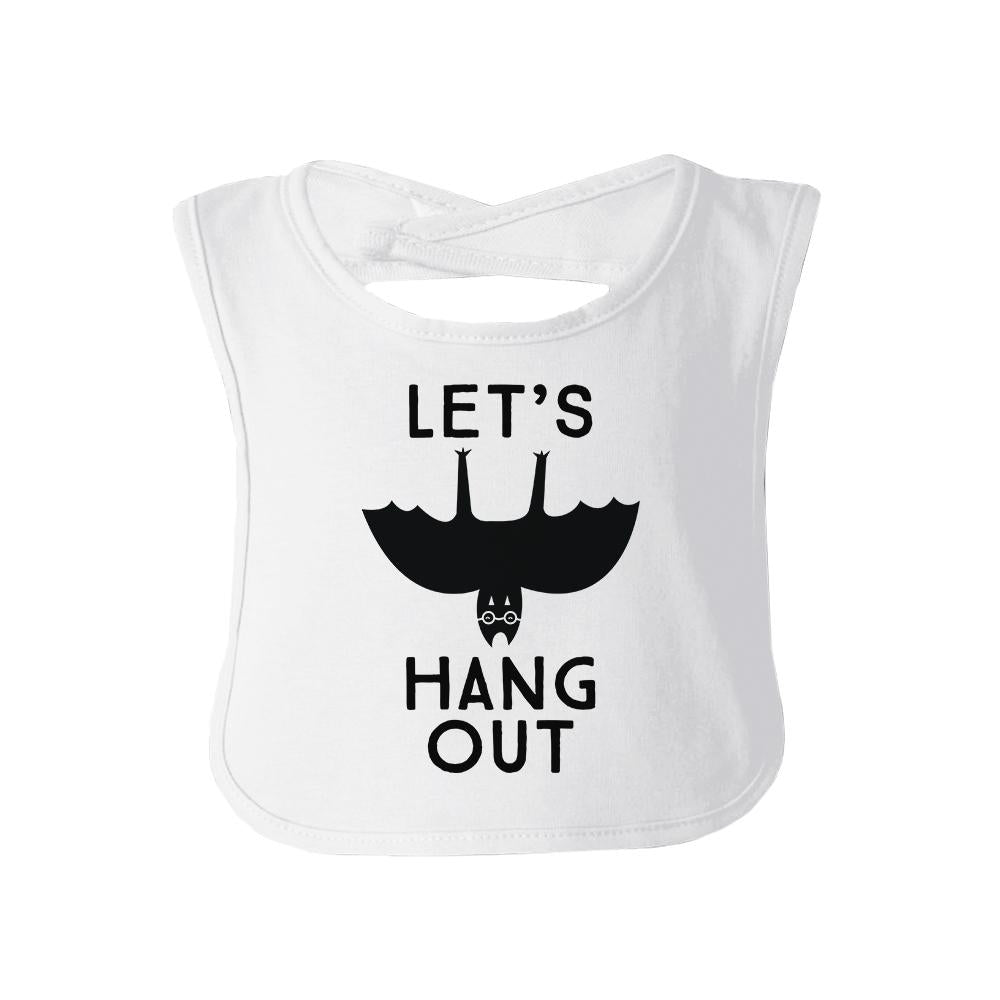 Let's Hang Out Bat Baby White Bib