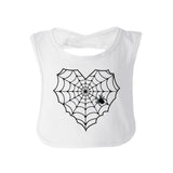 Heart Spider Web Baby White Bib