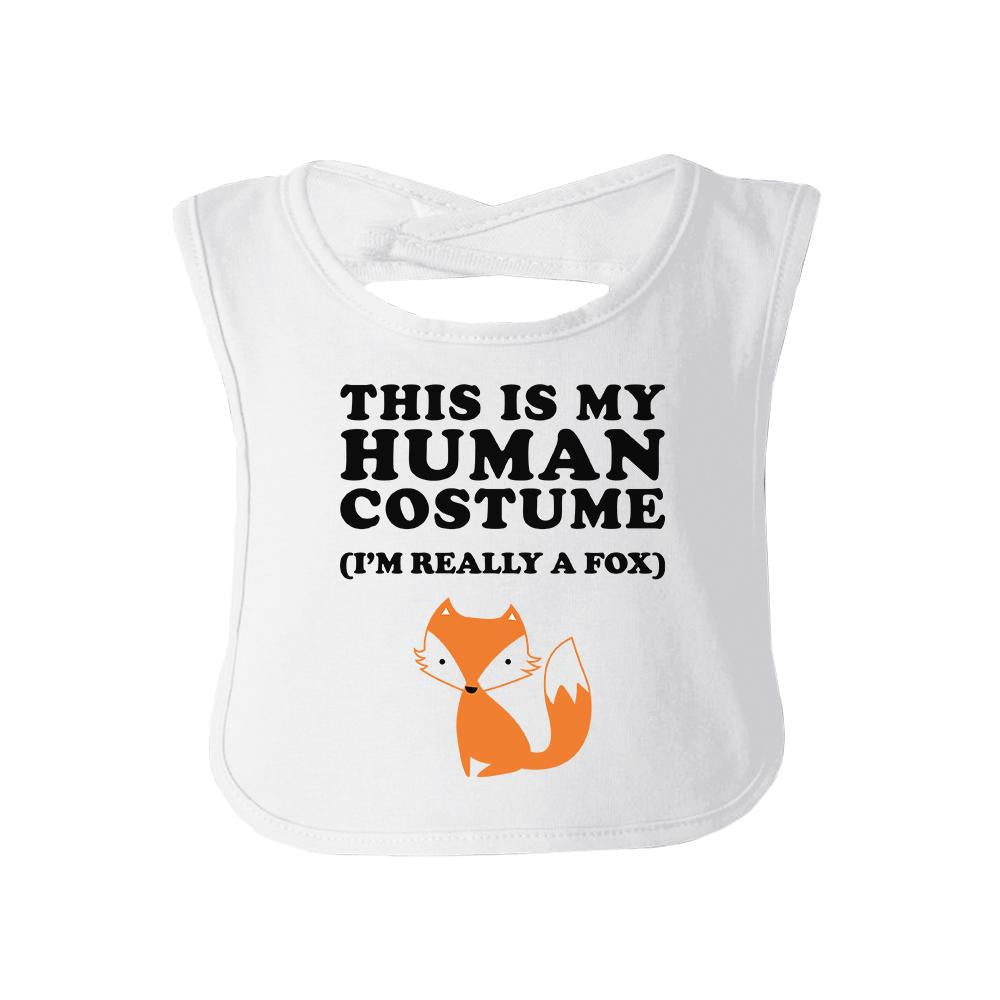This Is My Human Costume Fox Baby White Bib