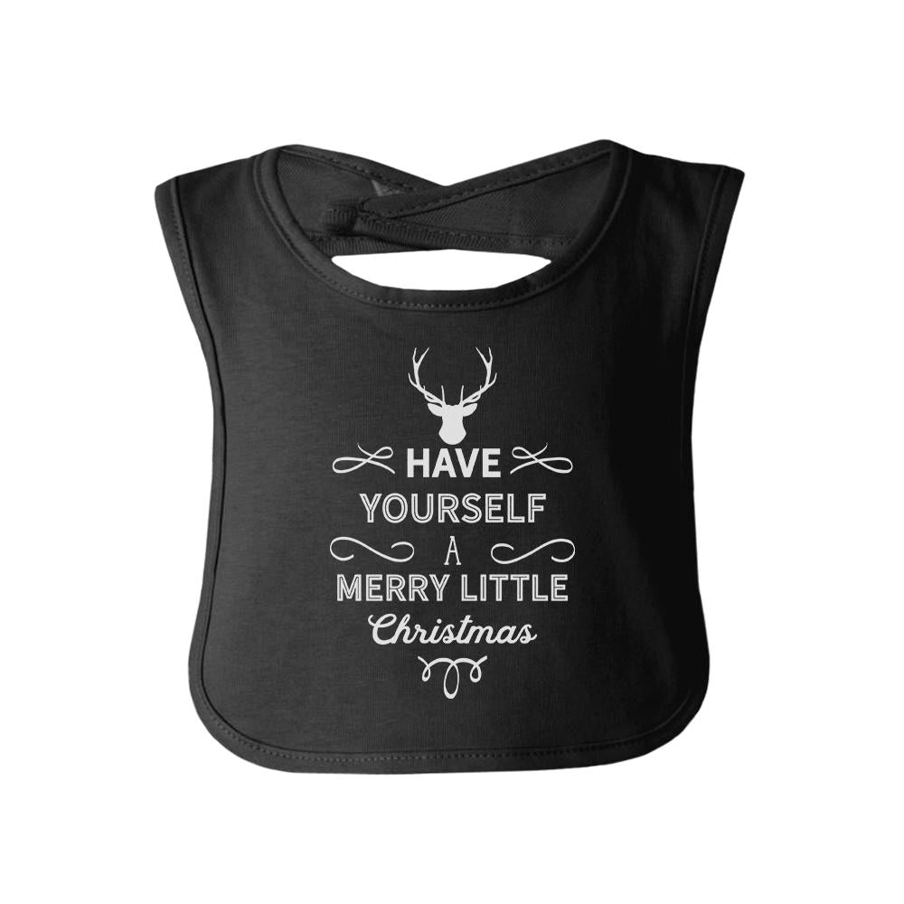 Have Yourself A Merry Little Christmas Baby Black Bib