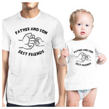 Father And Son Best Friends Fist Pound Dad and Baby Matching White Shirt