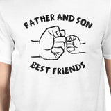 Father And Son Best Friends Fist Pound Dad and Baby Matching White Shirt
