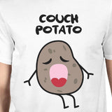 Couch Potato Tater Tot Dad and Baby Matching White Shirt