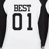 Best01 Friends02 Best Friend Matching Baseball Jerseys Women Raglan