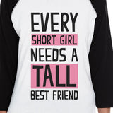 Tall Short Friend Small Dog and Mom Matching Outfits Raglan Tees