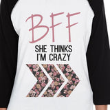 BFF Floral Crazy Small Dog and Mom Matching Outfits Raglan Tees
