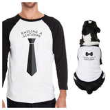Raising A Gentleman Ladies Love A Gentleman Owner and Pet Matching Black And White Baseball Shirts