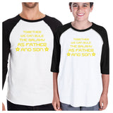 Together We Can Rule The Galaxy As Father And Son Dad and Kid Matching Black And White Baseball Shirts