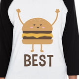 Hamburger And Fries Small Dog and Mom Matching Outfits Raglan Tees