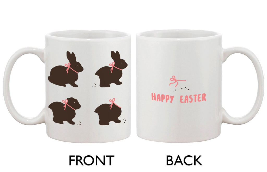 Funny and Cute Chocolate Easter Bunny Ceramic Coffee Mug - Happy Easter