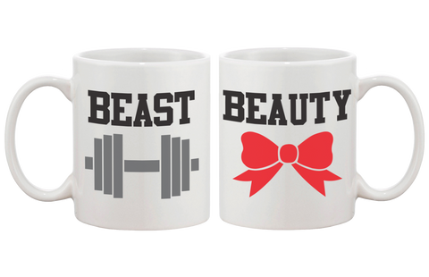 Beauty and Beast Matching Coffee Mugs -His and Hers Couple Coffee Mug Cup