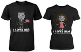 Love You More Than a Zombie Loves Brains Matching Couple Shirts (Set)