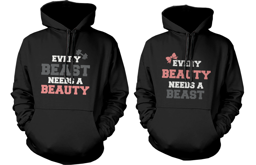 Beauty and Beast Need Each Other Couple Hoodies Cute Matching Outfit