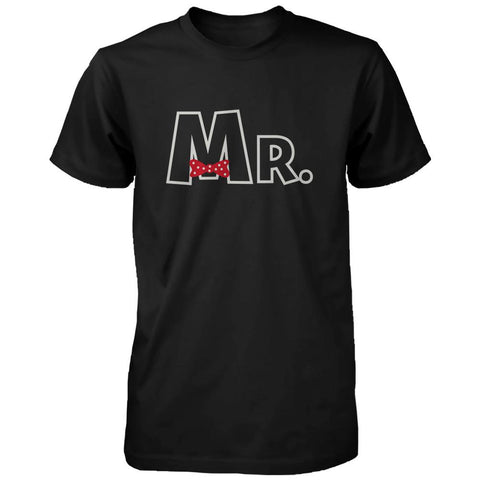 Mr and Mrs Ribbon Matching Couple Shirts Valentine's Graphic Deign