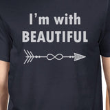 I'm With Beautiful And Handsome Matching Couple Navy Shirts