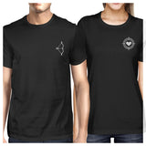 Bow And Arrow To Heart Target Matching Couple Black Shirts
