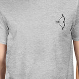 Bow And Arrow To Heart Target Matching Couple Grey Shirts