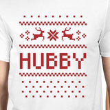 Pixel Nordic Hubby And Wifey Matching Couple White Shirts
