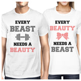 Every Beast Beauty Matching Couple Gift Shirts White For Newlyweds