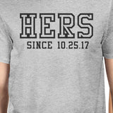 Hers And His Since Custom Matching Couple Grey Shirts