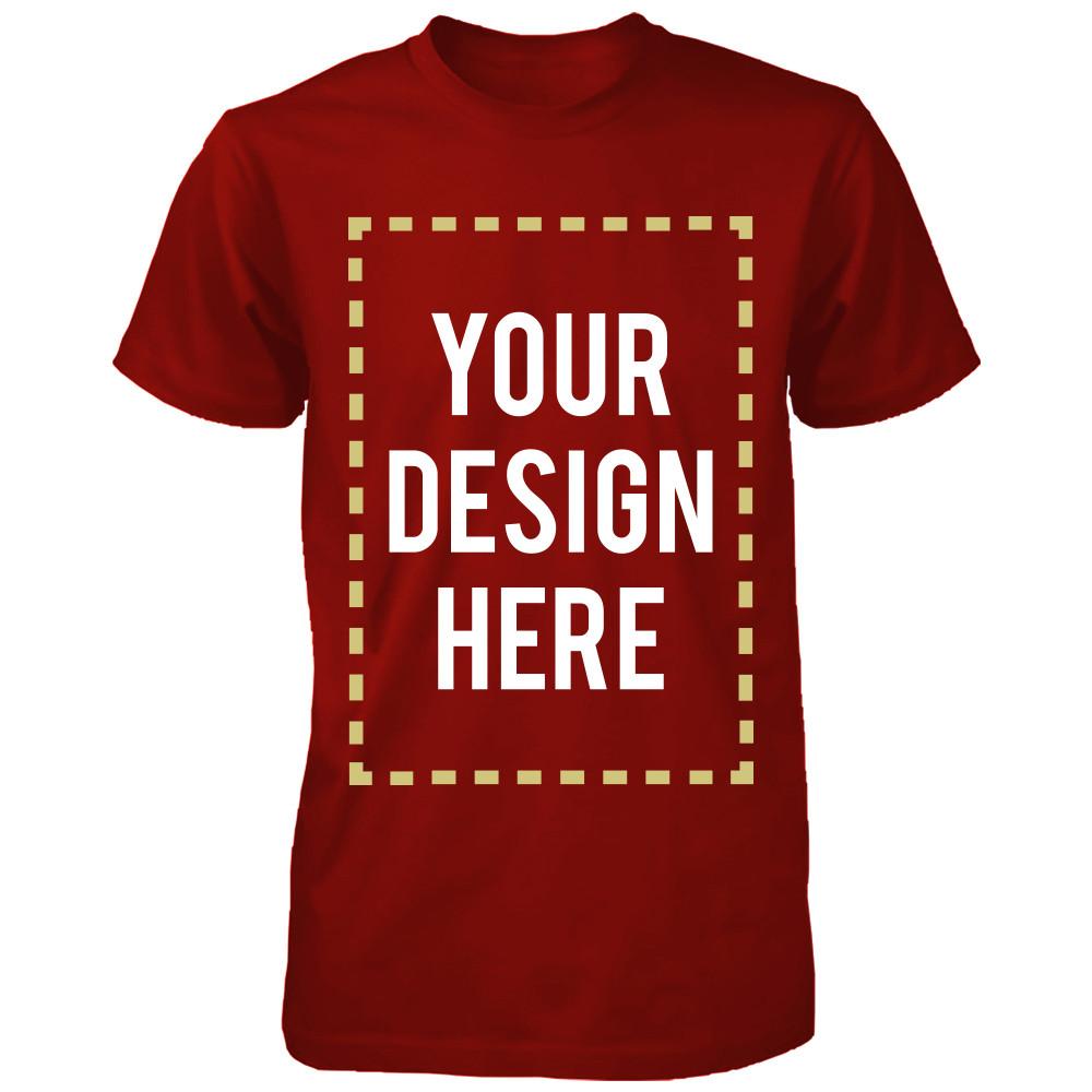 Custom T-shirt Photo Design Print Unisex Red Tee