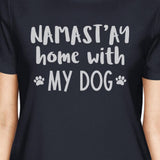 Namastay Home Women's Navy Cotton Graphic Tee Gifts For Dog Owners