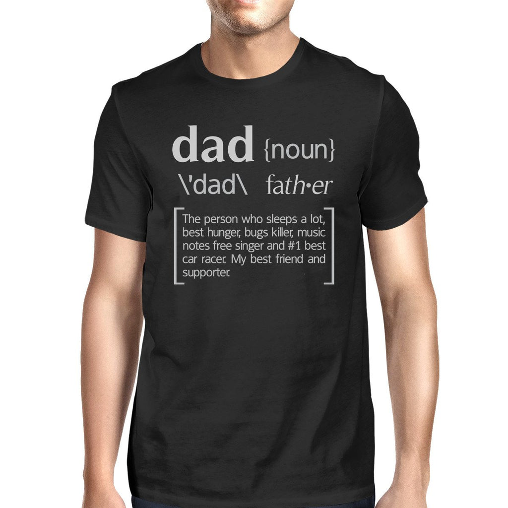 Dad Noun Mens Black Cotton T-Shirt Cute Fathers Day Gifts For Him
