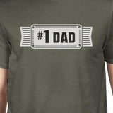 #1 Dad Mens Dark Gray Round Neck Unique Design Tee Funny Dad Gifts