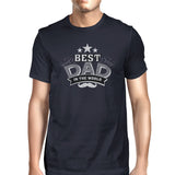 Best Dad In The World Mens Navy T-Shirt Vintage Design Graphic Tee