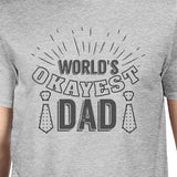 Worlds Okayest Dad Mens Grey Funny Design T-Shirt Perfect Dad Gifts