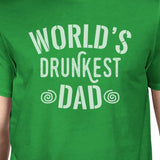 World's Drunkest Dad Men's Green Funny Design Tee For Fathers Day