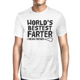 World's Bestest Farter Men's White Funny Short Sleeve Tee For Dad