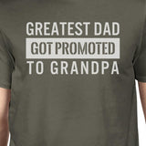 Greatest Dad Got Promoted To Grandpa Men's Dark Gray Cotton T Shirt