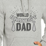 Worlds Okayest Dad Unisex Grey Hoodie For Dad Vintage Style Graphic